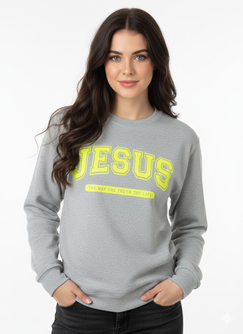 Sweatshirt feminina  "Jesus The Way The Truth The Life"